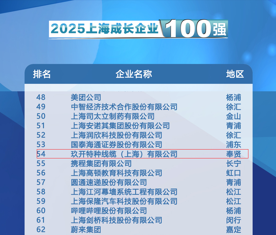 聚焦2025上海百强宣布会：尊龙凯时特种线缆登榜生长企业100强