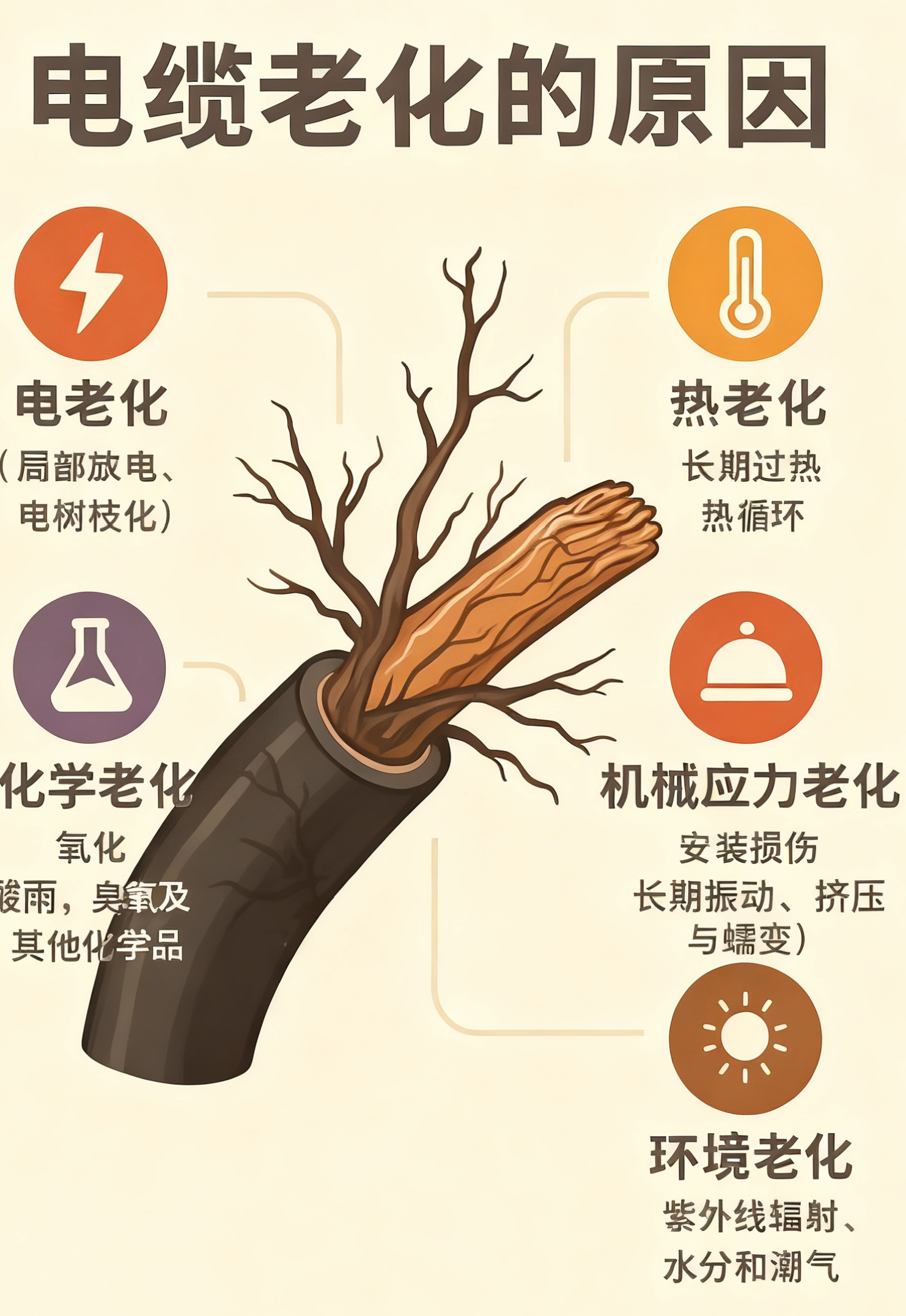 电缆绝缘层为什么会老化？？？五个最常见的原因