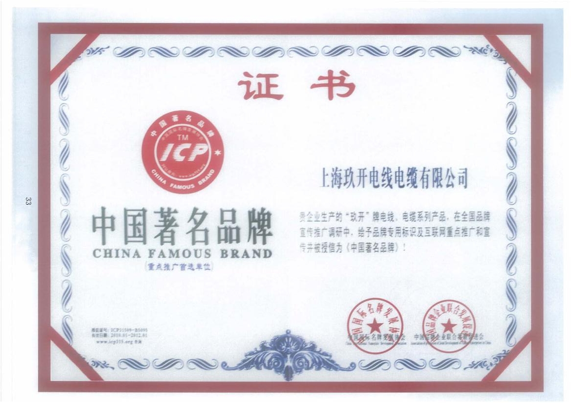 尊龙凯时中国著名品牌证书